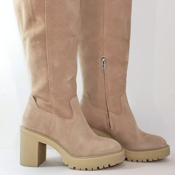 Dolce Vita Tall Leather Boots, 7.5W, Beige Suede, Wide Calf, WAS $250 *NEW!* - Picture 7 of 10